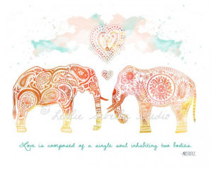 Elephant Love Art Print 8x10 Metallic Print by LeslieSabella, $20 ...