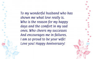 Happy Anniversary to My Husband Saying