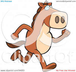 ... -Free (RF) Clipart Illustration of a Horse Running On His Hind Legs