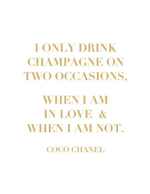 Coco Chanel champagne quote by BarkleysBaubles on Etsy, $5.00