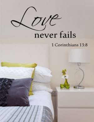 Love Never Fails Quote Vinyl Wall Decal