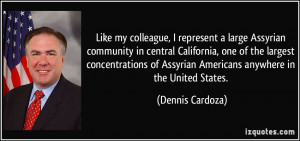 Like my colleague, I represent a large Assyrian community in central ...