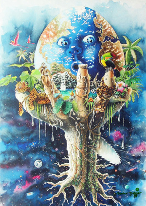 Save the Earth, Watercolor,1997.