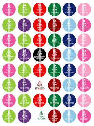 NEW Keep Calm Christmas Sayings - 1 inch Round - Digital Collage Sheet ...