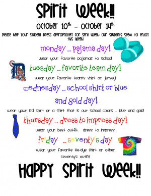 spirit week is next week!