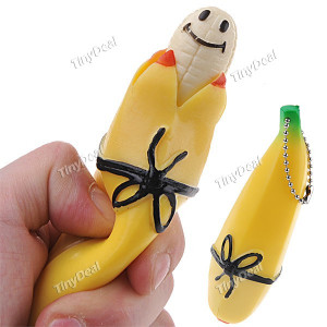 Banana Shaped Key Holder Funny Toy Key Chain Key Ring FKC 91588