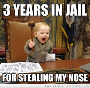 years in jail, for stealing my nose.
