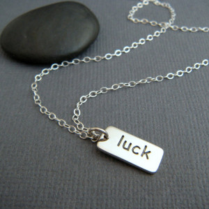 ... quote motto affirmation small simple word pendant lucky good luck
