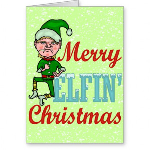 Funny Merry Elfin Christmas Bah Humbug Greeting Card