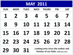 Calendar 2011 January to December 2011 with encouraging Bible verses