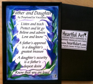 FATHER DAUGHTER MAGNET Quotation Words Family Poem Heartful Art by ...
