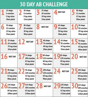30 day ab workout: 30 Day Challenges, 30Day, Fit, Abs Challenges, Abs ...