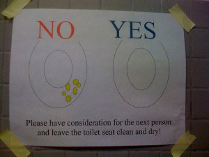 funny bathroom note toliet chart yes no