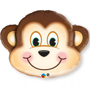Mischievous Monkey - Baby Shower Mylar Balloon