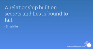 relationship built on secrets and lies is bound to fail.