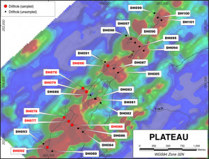 Plateau Prospect – Drillhole Locations over Aeromagnetics