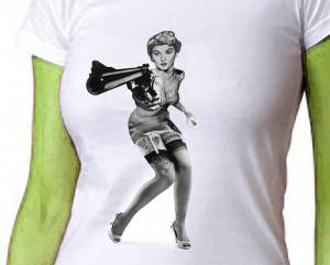 June Cleaver's Gun T-shirt Retro Vintage Pinup Womens Tee Sizes S M L ...