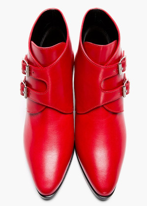 saint laurent boots red leather ankle shoes jpg