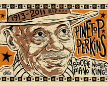 Pinetop Perkins digital folk art po ster by Grego - mojohand.com ...