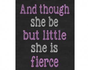 ... , she is fierce, pink nursery art, baby girl room, chalkboard quote