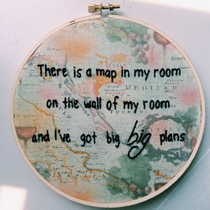lyrics embroidery travel maps map hoop The Front Bottoms embroidery ...