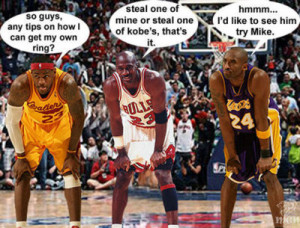 God (Michael Jordan) Jesus (Kobe Bryant) and Judas (Lebron James)