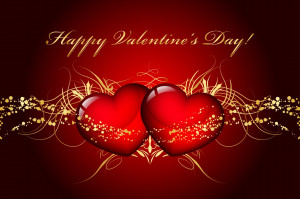 happy valentines day card with 2 hearts wallpaper Wallpaper with ...
