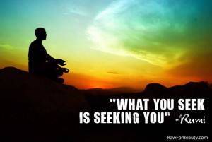 What you seek is seeking you -Rumi