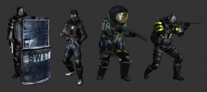 The special units, from left to right: Shield, Cloaker, Bulldozer ...