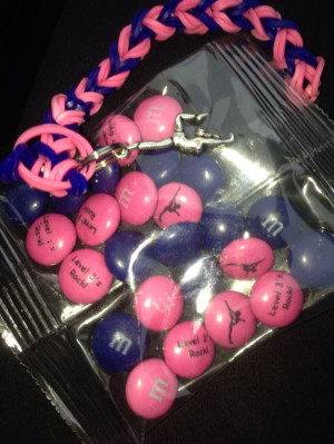 Personalized m&m's and zipper pulls for a good luck at your meet gift!