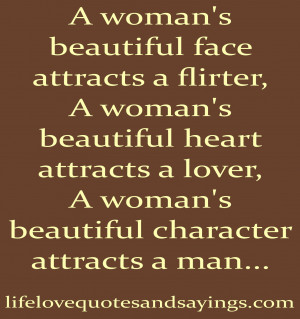 woman’s beautiful face attracts a flirter,