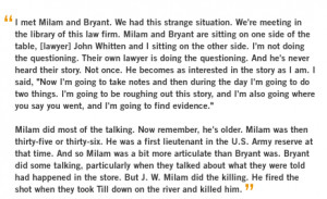 met Milam and Bryant.We had this strange situation. We're meeting in ...