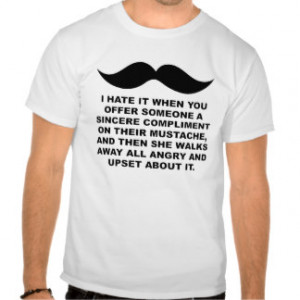 Mustached Woman Funny T-shirt