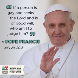Today, Pope Francis made an inclusive statement about gay members of ...