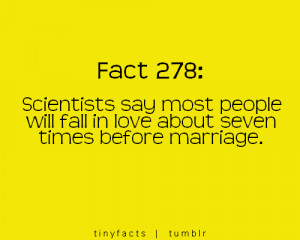 Scientist say most people with fall in Love : Fact Quote