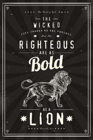 christian poster – BOLD AS A LION