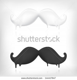 Milk mustache and dark chocolate mustache creative concept. Barber ...