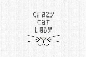 PDF pattern Crazy cat lady quote cross stitch by AManicMonday, €2.50