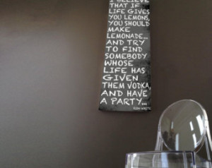 lemons & vodka quote type canvas 50 x75cm ...
