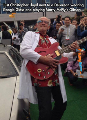 Funny Memes – Christopher Lloyd next to a DeLorean