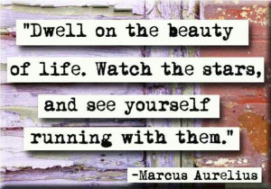 Dwell on the beauty of life. Watch the stars and see yourself running ...