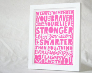 Always remember You Are Braver than You Believe Quote Typography ...