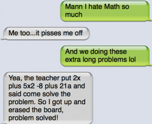 Funny text – I hate math