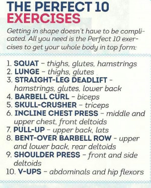 The Perfect 10 Exercises - #fitness #health #workout #diet