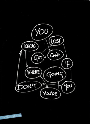 You cant get lost if you dont know where you going