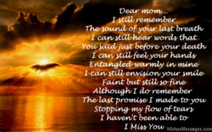 Miss You Poem For Mom After
