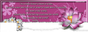 Pink Lotus Flower (Buddha Quote) Facebook Covers