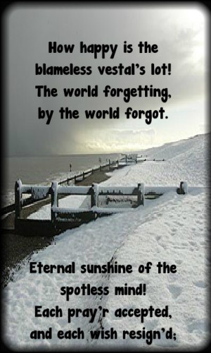 Eternal Sunshine of the Spotless Mind ~ Alexander Pope