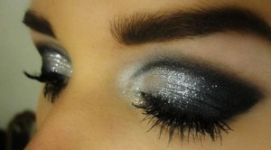 black, eye, eye makeup, eyes, glitter, make up, makeup, silver ...