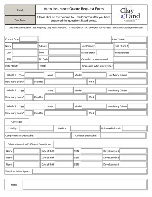 Auto Insurance Quote Request Form - Clay _ Land by wangnianwu